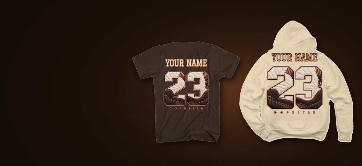 Custom name 23 tee and hoodie for Jordan 12 Fireside