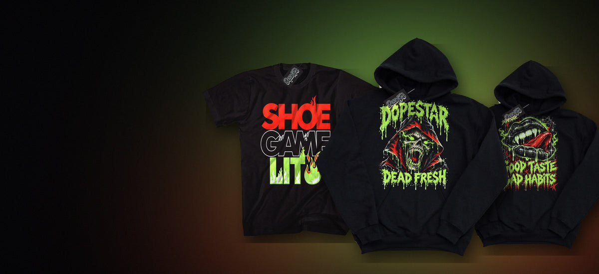 Halloween 5s graphic tee and hoodies to match the Jordan 5 Halloween