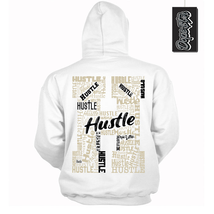 Cool White Hoodie with “ Hustle H ”  design that Perfectly Matches Gratitude 11s Sneakers.