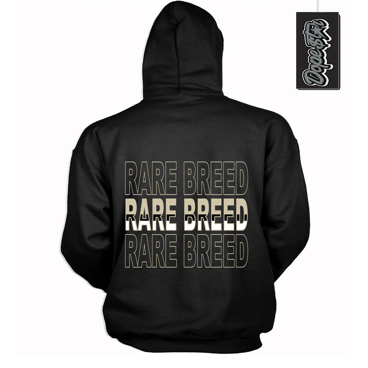 Cool Black Hoodie with “ Rare Breed ”  design that Perfectly Matches  Gratitude 11s Sneakers.