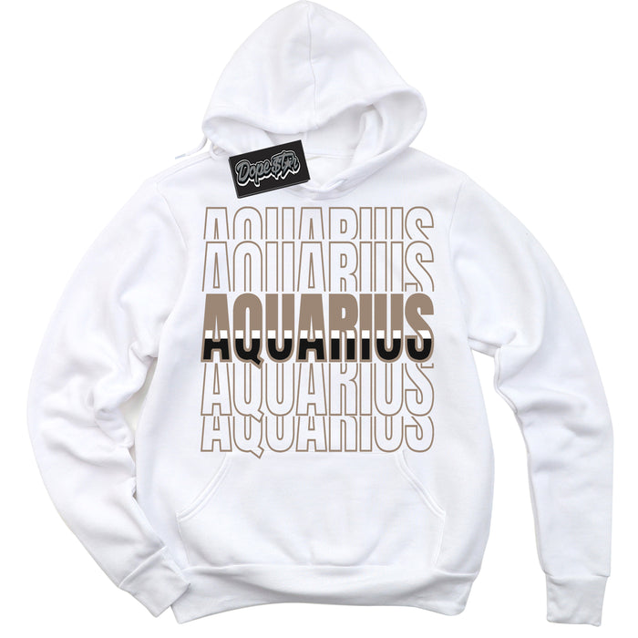 Cool White Hoodie with “ Aquarius ”  design that Perfectly Matches  Latte 1s Sneakers.
