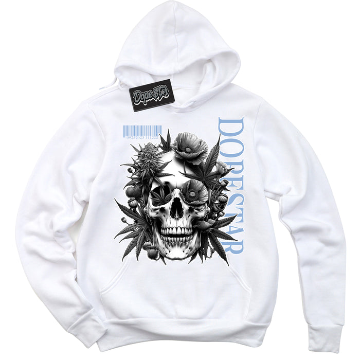 Cool White Hoodie with “ Skull Poppies ”  design that Perfectly Matches Reverse Oreo 6s Sneakers.