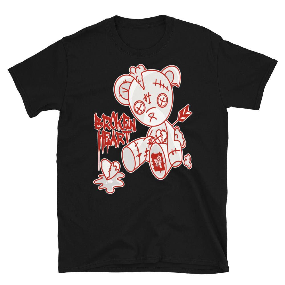Nike Dunk High White Picante Red - Broken Heart Bear - Sneaker Shirts Outlet