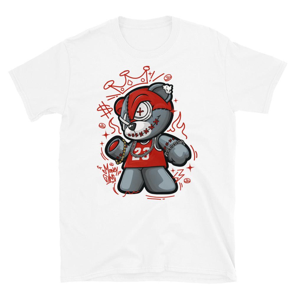 Nike Dunk High White Picante Red - Money Gang Bear - Sneaker Shirts Outlet
