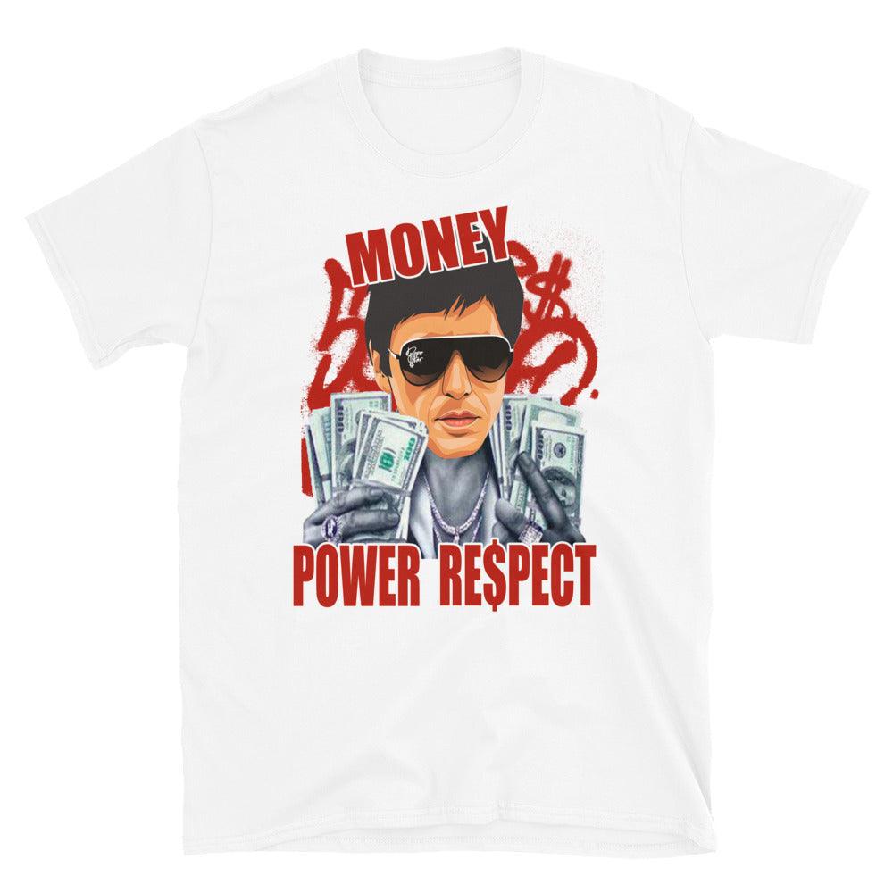 Nike Dunk High White Picante Red - Money Power Respect - Sneaker Shirts Outlet