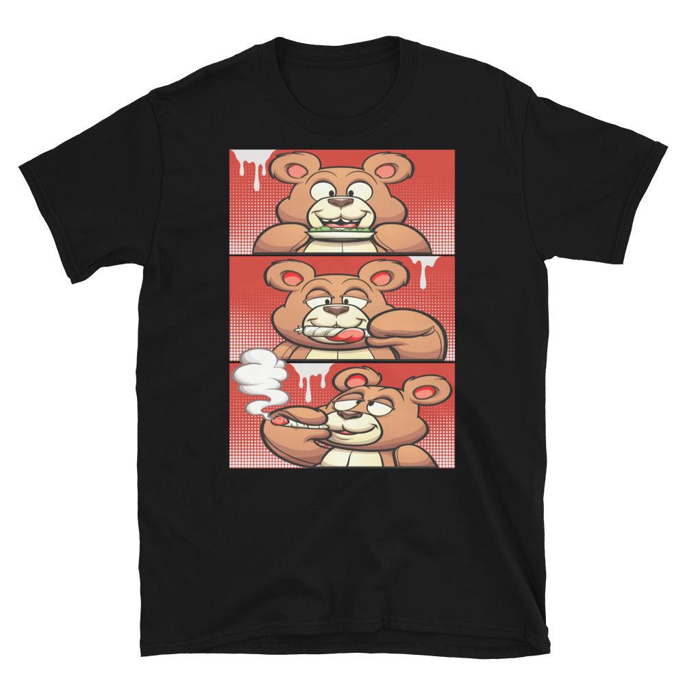 Nike Dunk High White Picante Red - Roll It Lick It Smoke It Bear - Sneaker Shirts Outlet