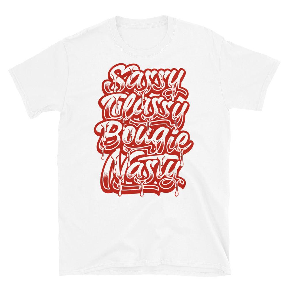 Nike Dunk High White Picante Red - Sassy Classy Bougie Nasty - Sneaker Shirts Outlet