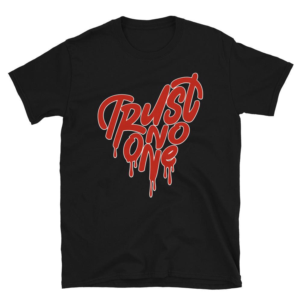 Nike Dunk High White Picante Red - Trust No One - Sneaker Shirts Outlet