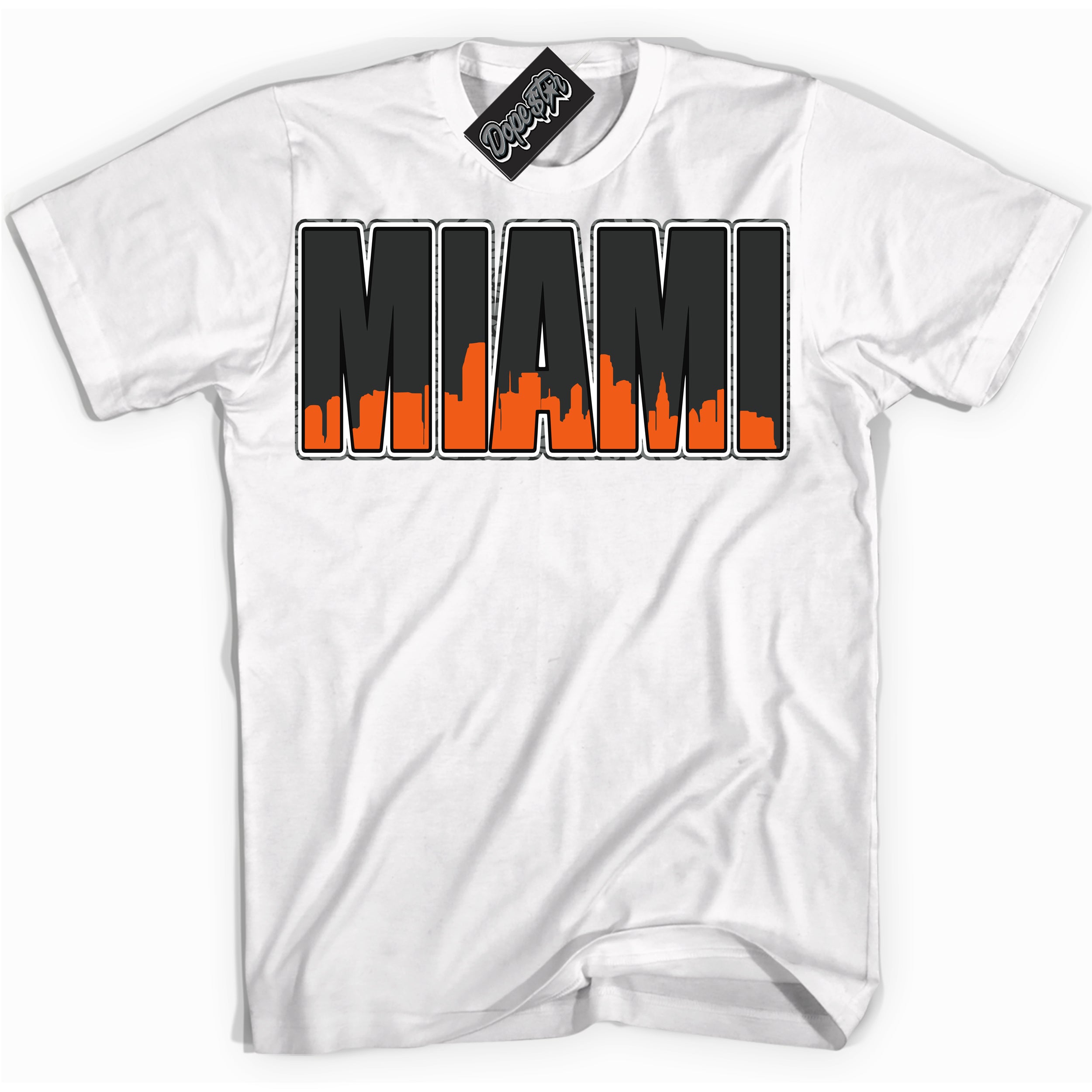 Cool White graphic tee with “ Miami ” design, that perfectly matches Fear Pack 3s sneakers 
