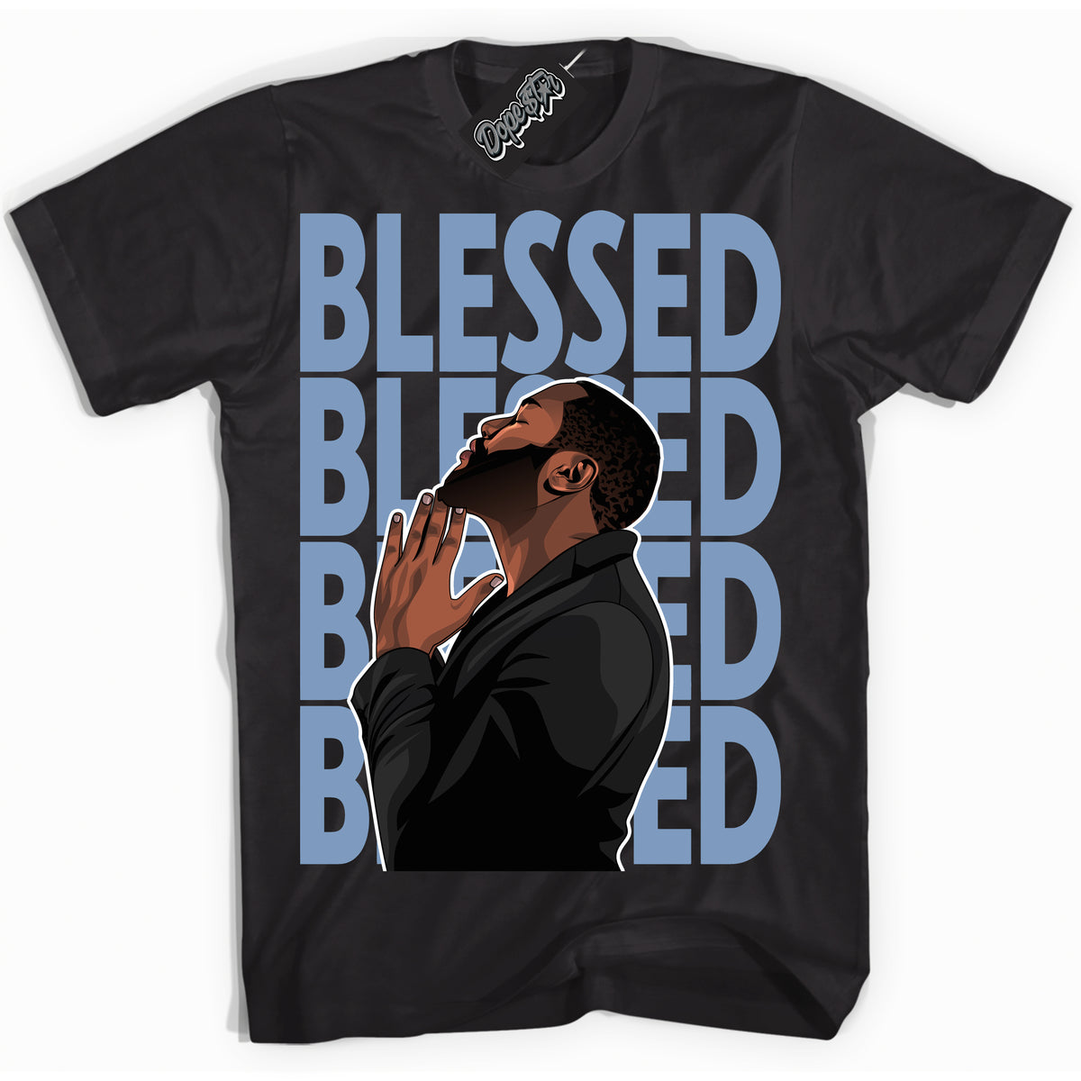 Cool Black Shirt with “ God Blessed” design that perfectly matches Reverse Oreo 6s Sneakers.