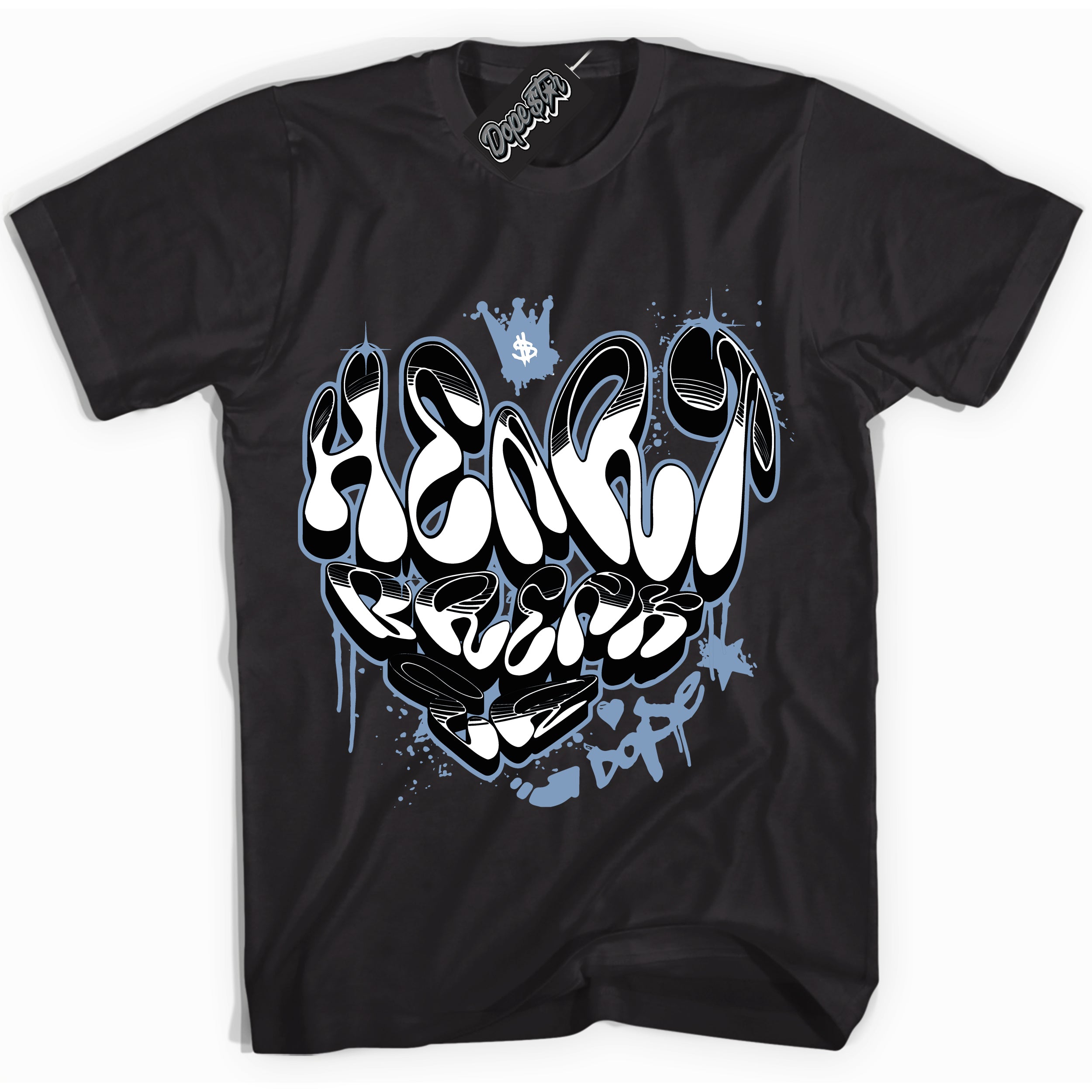 Cool Black Shirt with “ Heartbreaker Graffiti” design that perfectly matches Reverse Oreo 6s Sneakers.