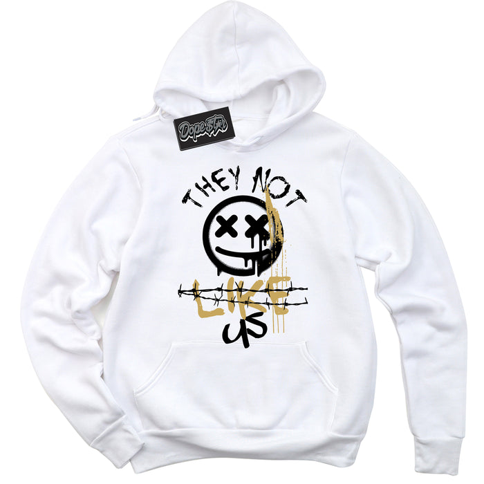 White “They Not Like Us” Hoodie by Dope Star Brand®, styled to match Rookie of The Year 1s sneakers

