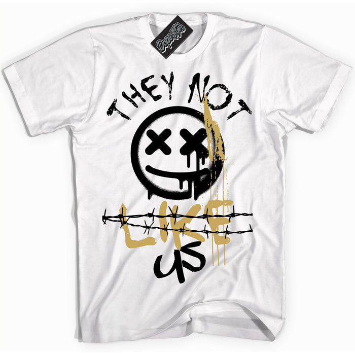 White “They Not Like Us” T-shirt by Dope Star Brand®, styled to match Rookie of The Year 1s sneakers