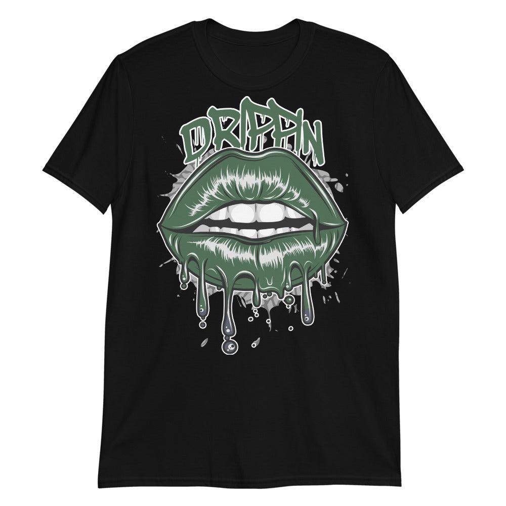 3s Pine Green Shirt Drippin Lips