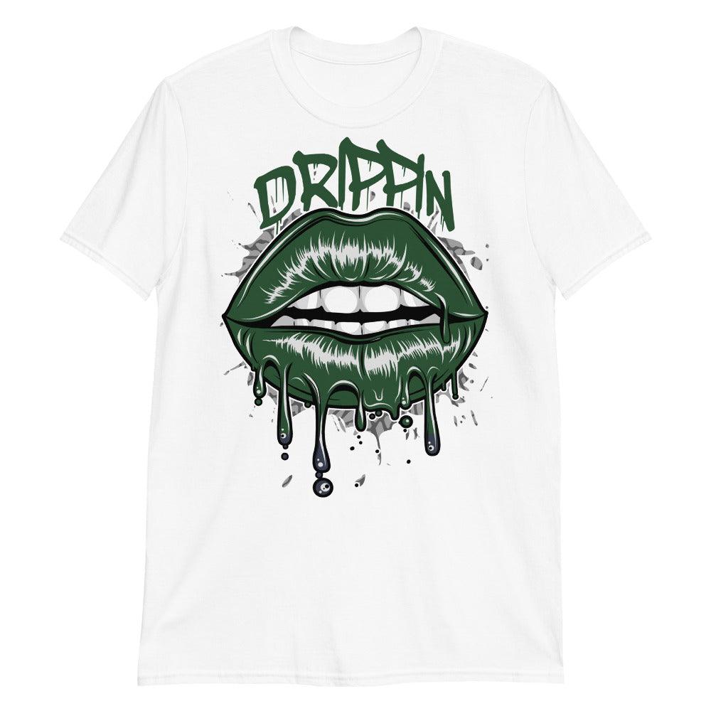 3s Pine Green Shirt Drippin Lips