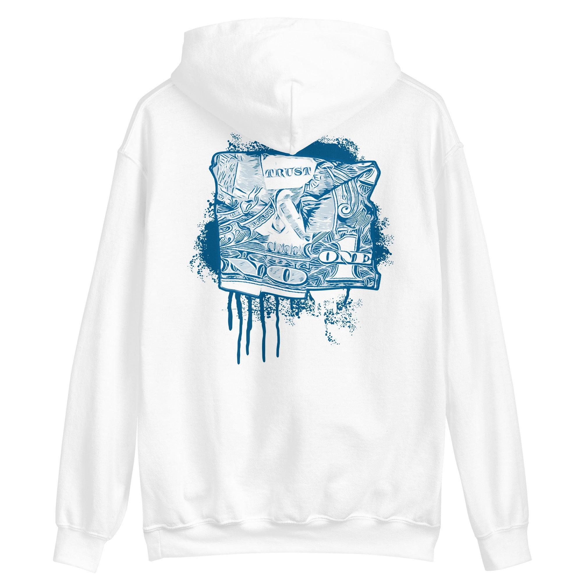 1 Low Marina Blue Hoodie Trust No One Dollar - Sneaker Shirts Outlet