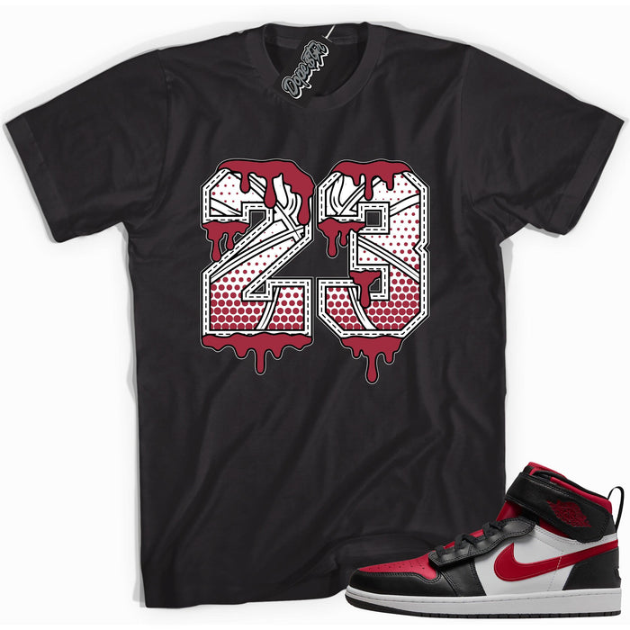 Number 23 Ball Shirt Air Jordan 1 High FlyEase Black White Fire Red photo