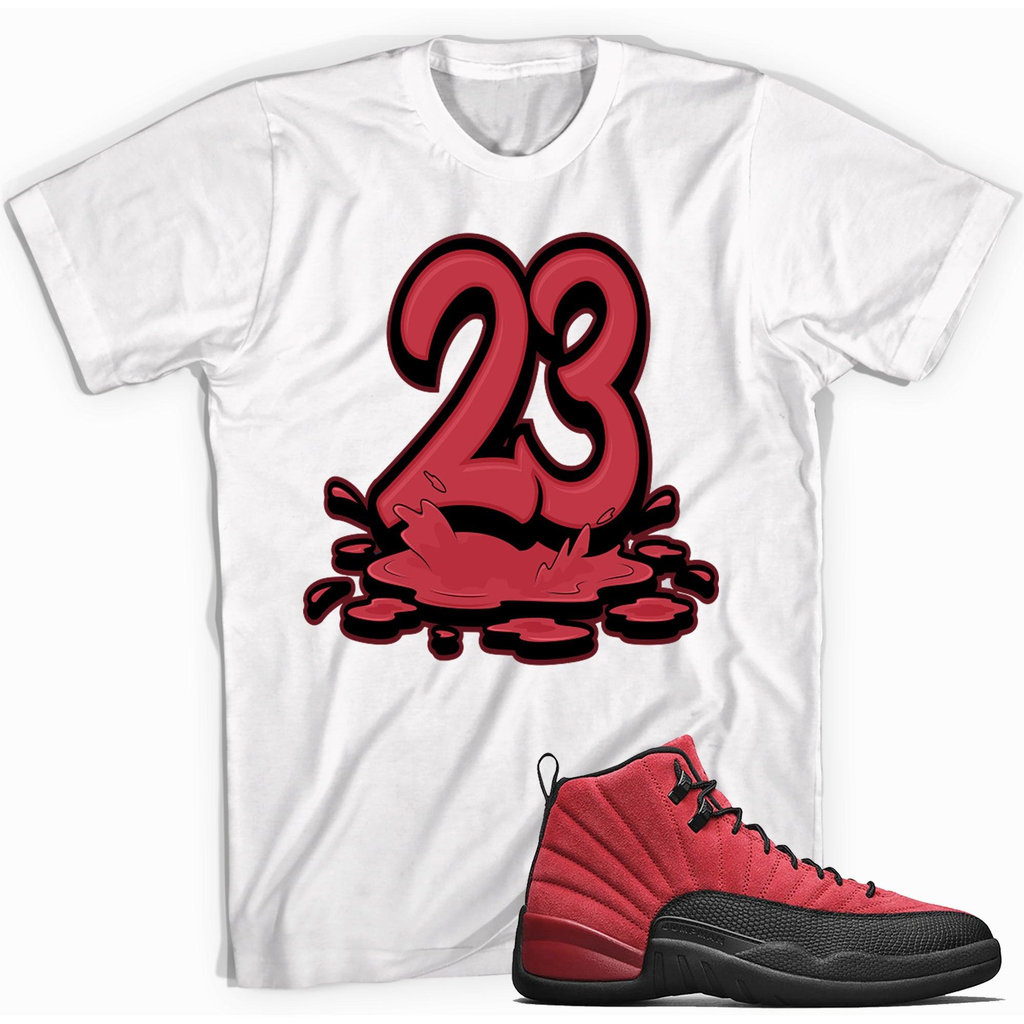 23 Melting Sneaker Tee AJ 12 Retro Reverse Flu Game photo