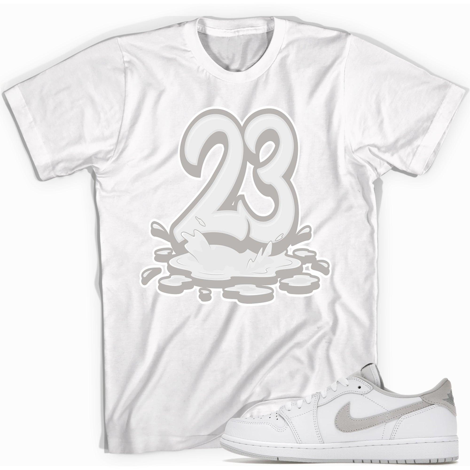 Number 23 Melting Shirt AJ 1 Low OG Neutral Grey photo