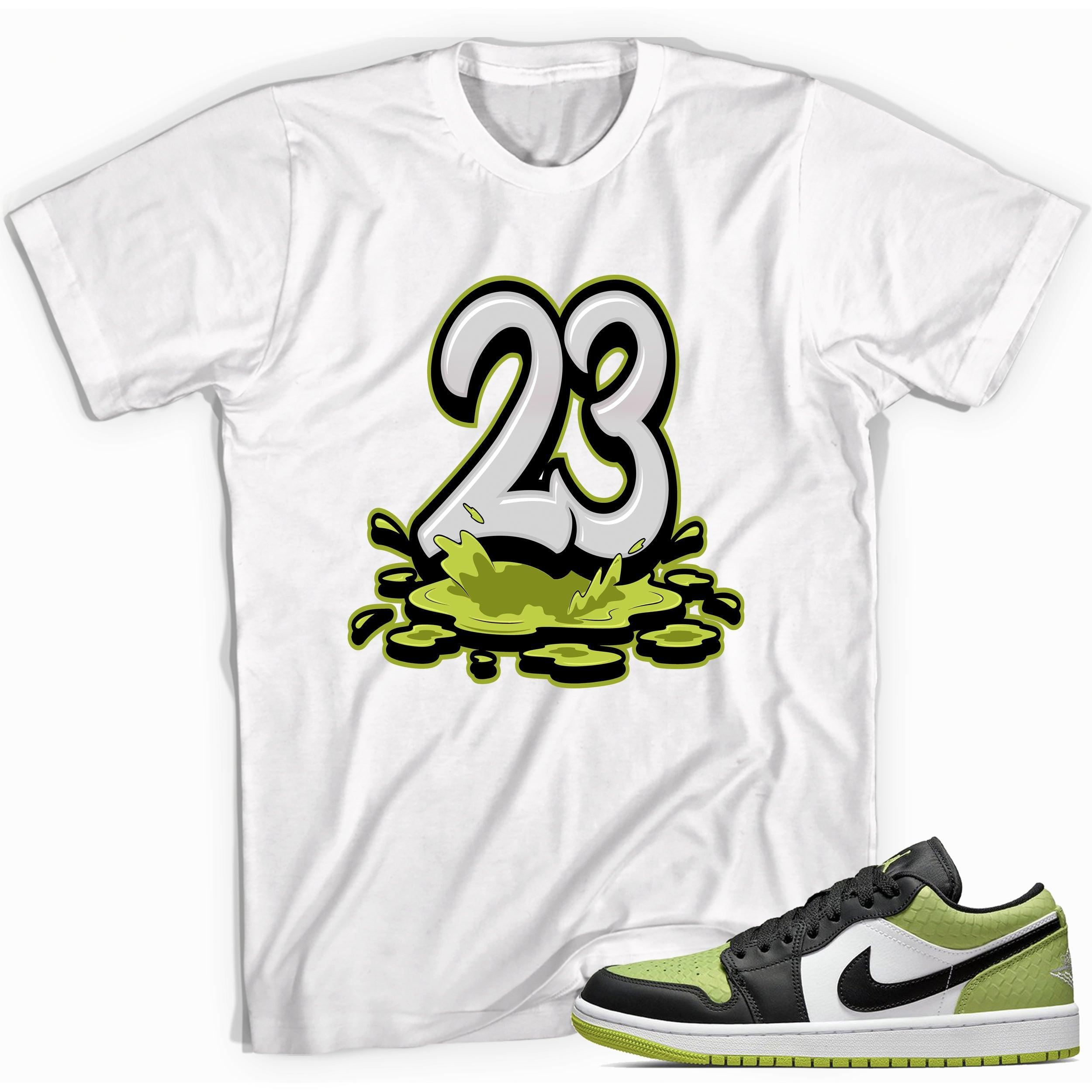 Number 23 Melting Shirt AJ 1 Low Snakeskin Vivid Green photo