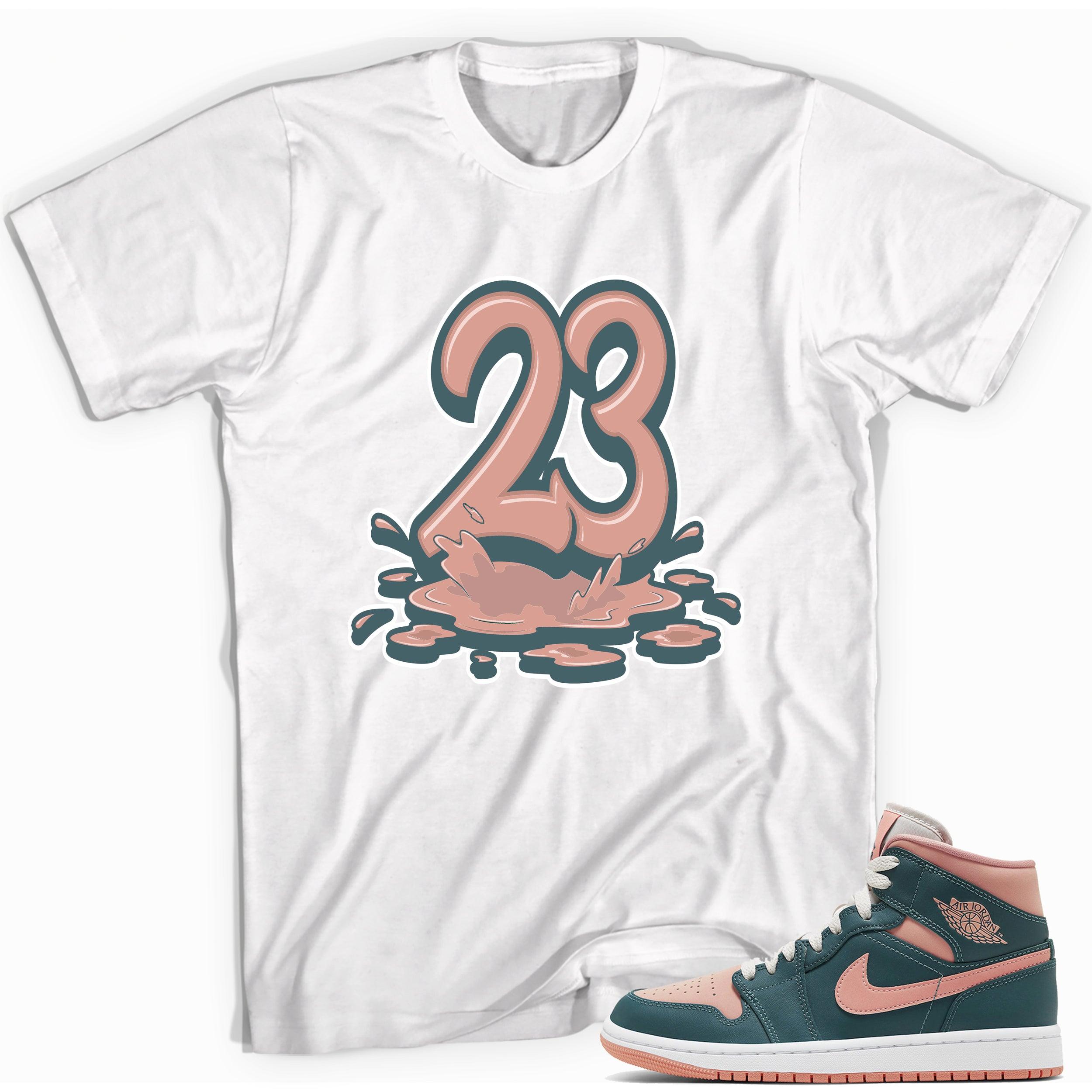 Number 23 Melting Shirt AJ 1 Mid Dark Teal Green photo