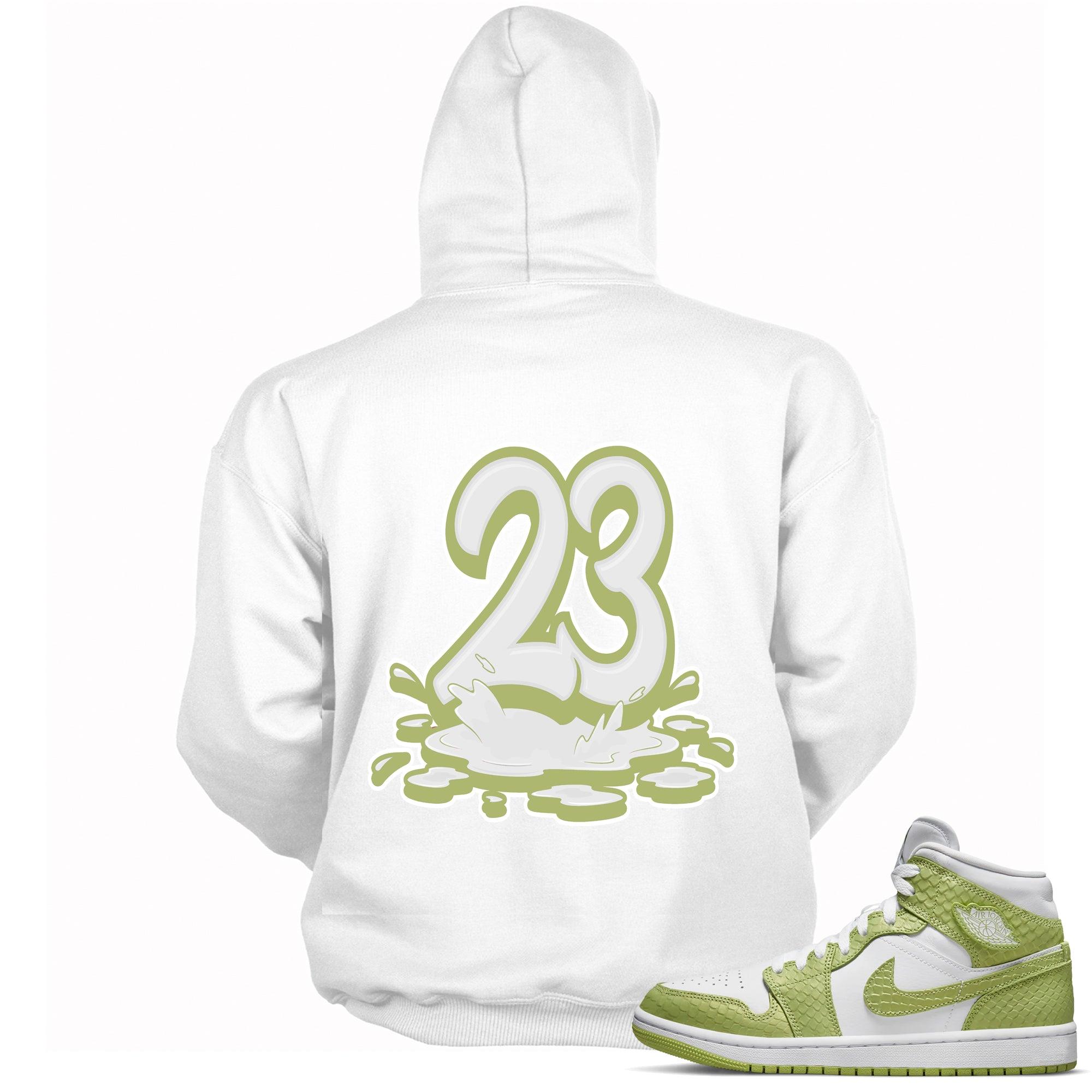 Number 23 Melting Hoodie AJ 1 Mid Green Python photo