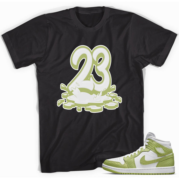 Number 23 Melting Shirt AJ 1 Mid Green Python photo