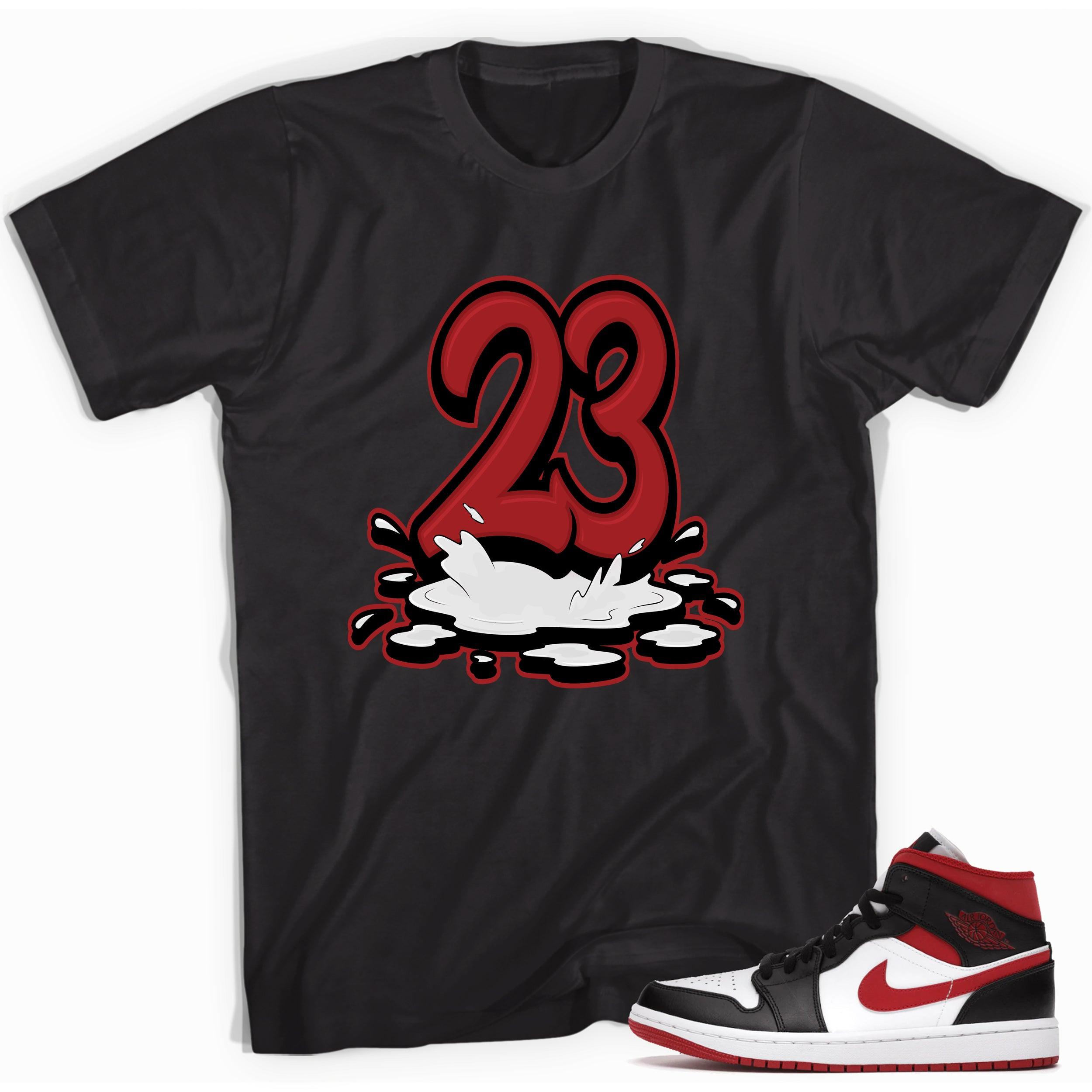 23 Melting Shirt AJ 1 Mid Gym Red Black White photo