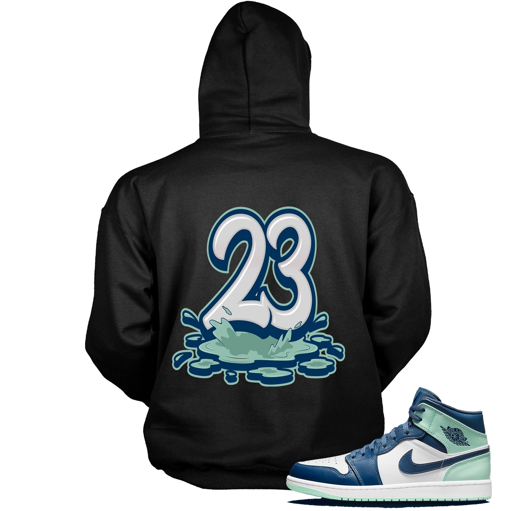 Number 23 Melting Hoodie AJ 1 Mid Mystic Navy Mint Foam photo