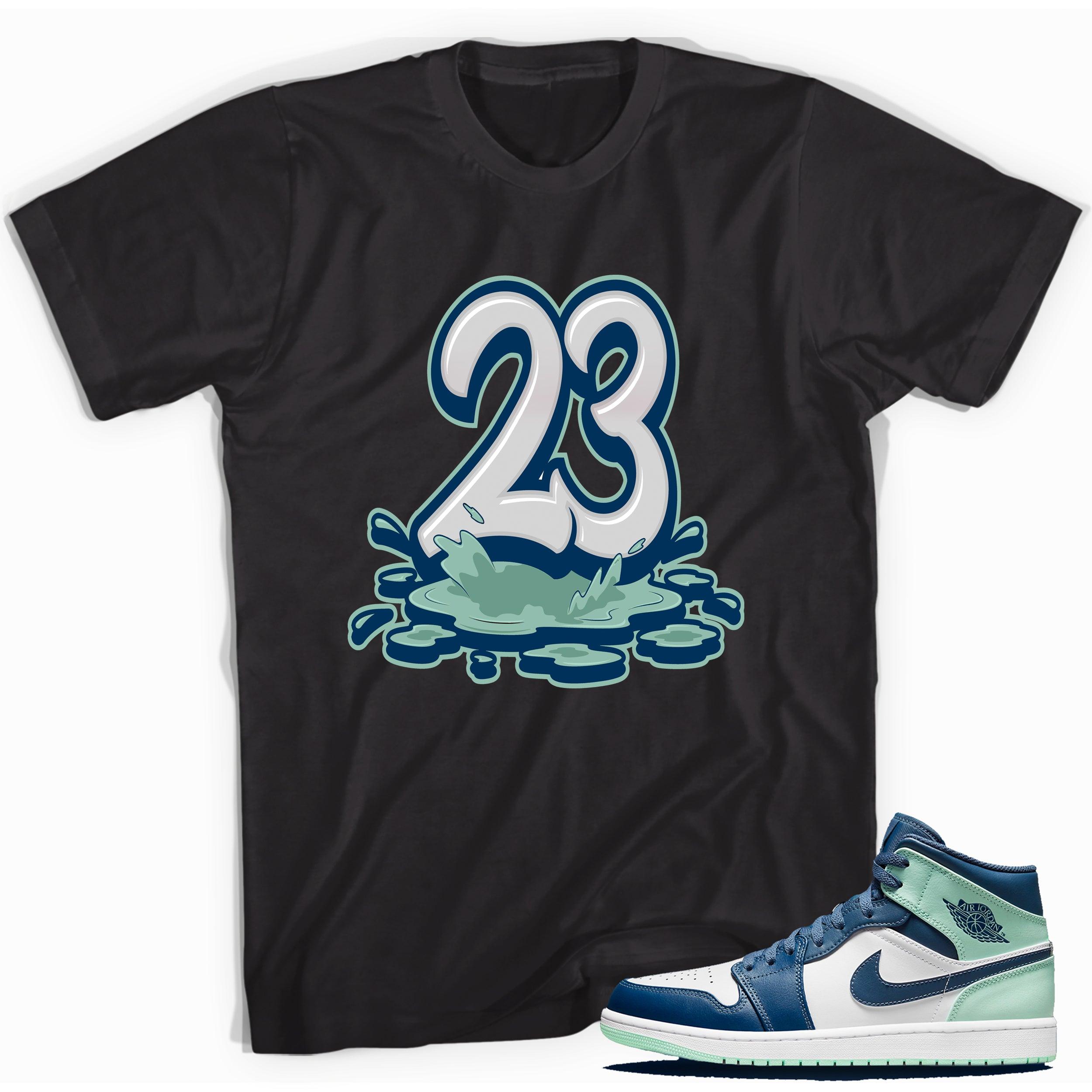 23 Melting AJ 1 Mystic Navy Mint Foam Shirt photo