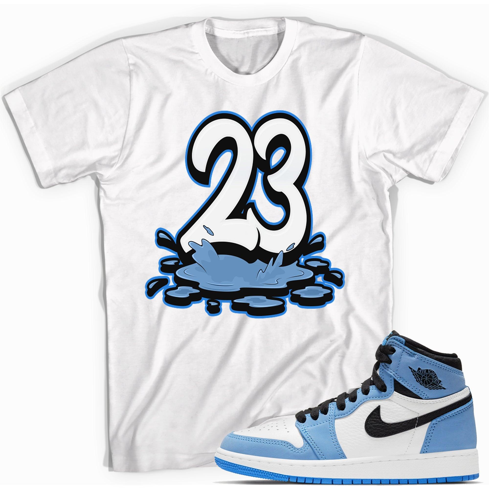 23 Melting Sneaker Tee AJ 1 Retro High White University Blue Black photo