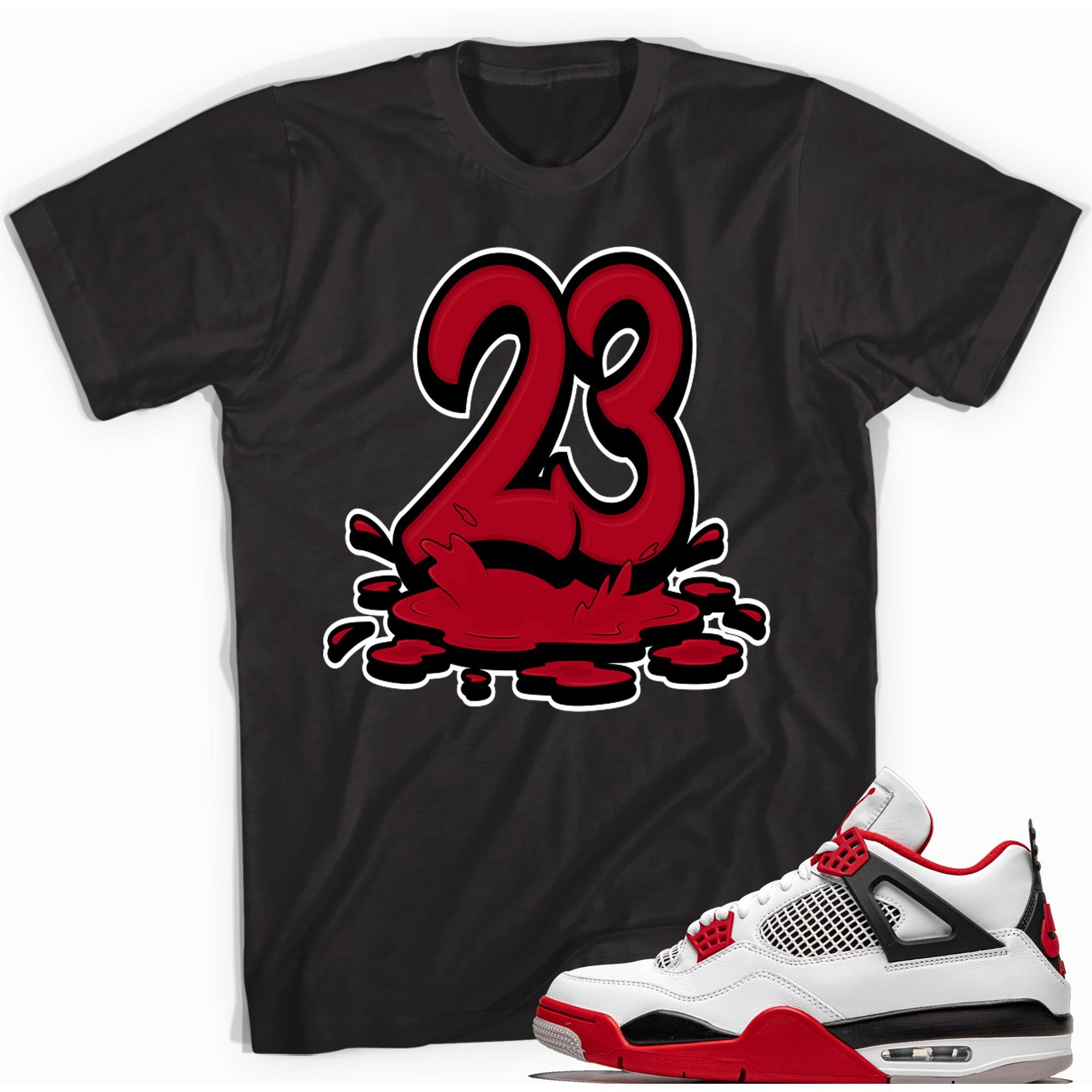 23 Melting Shirt AJ 4 Fire Red photo