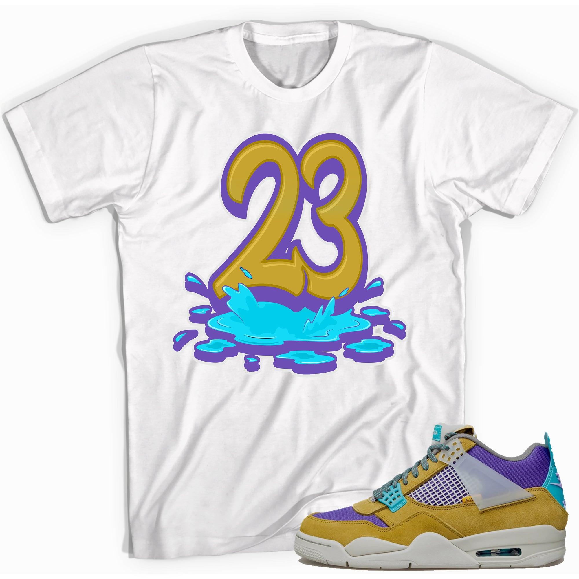 Number 23 Melting Shirt AJ 4 Retro SP 30th Anniversary Union Desert Moss photo