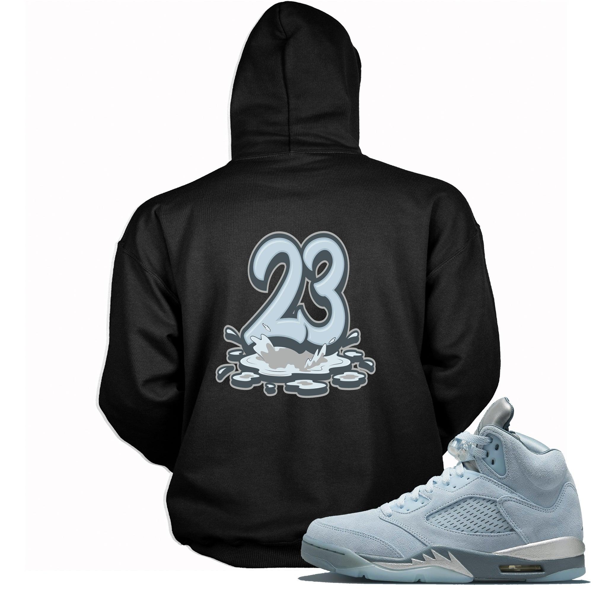Number 23 Melting Hoodie AJ 5 Retro Blue Bird photo