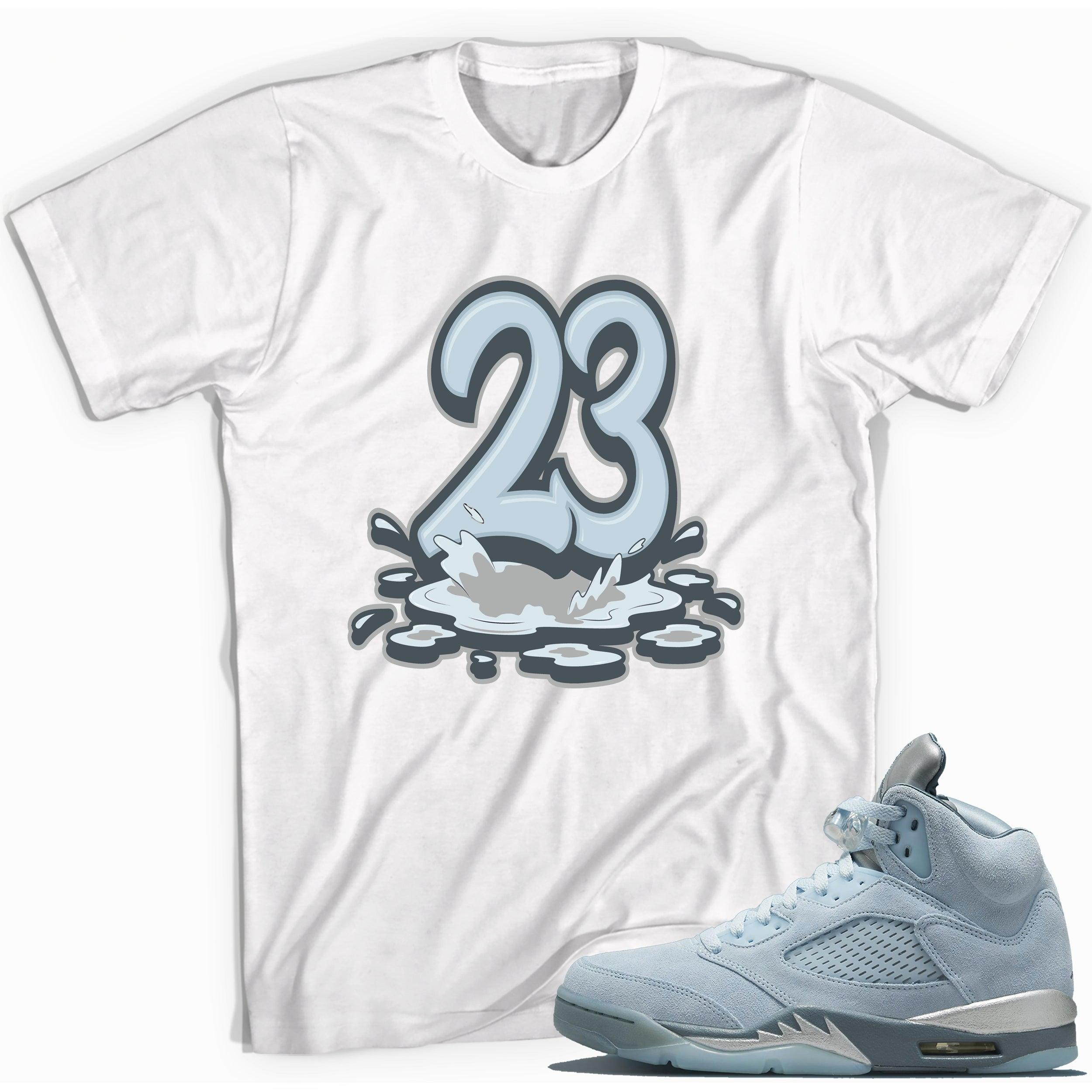 Number 23 Melting Shirt AJ 5 Blue Bird photo
