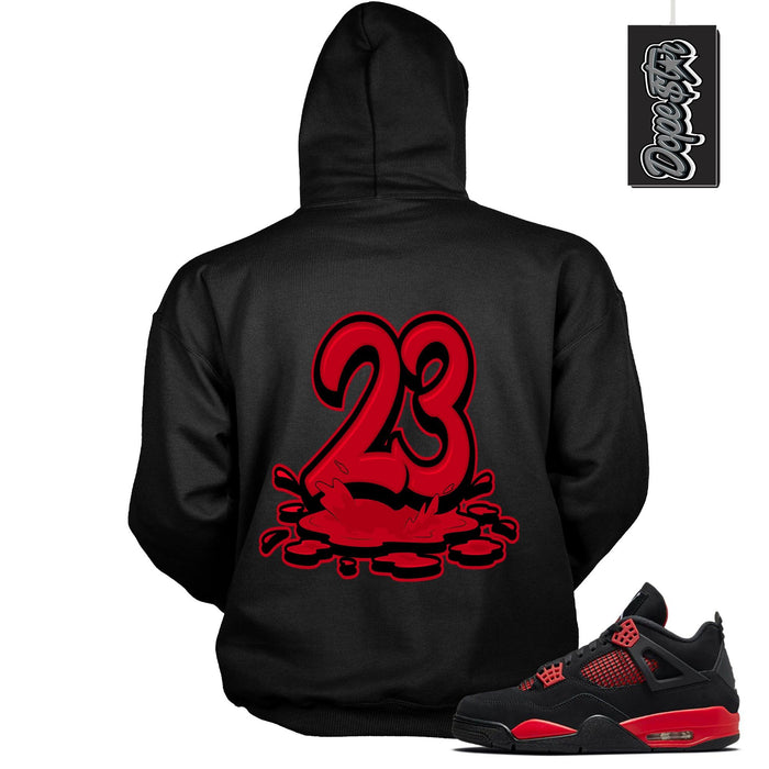 Number 23 Melting Hoodie Air Jordan 4 Red Thunder photo