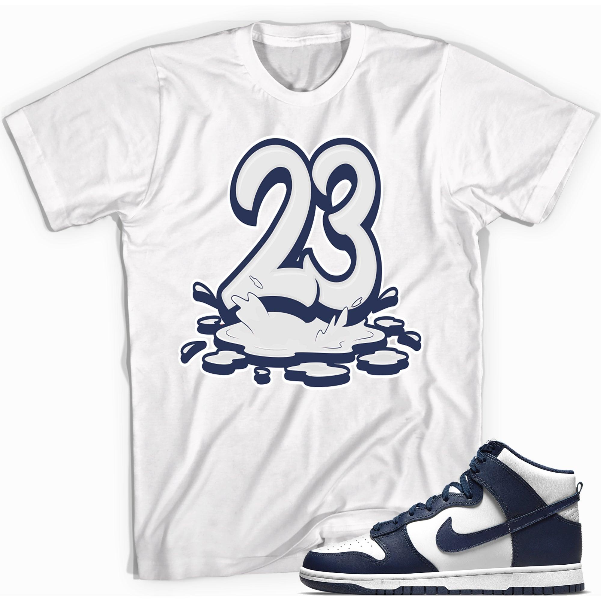 Number 23 Melting Shirt Nike Dunk High Championship Navy photo