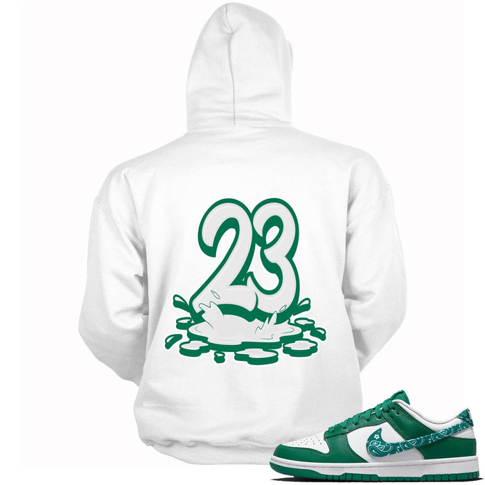 Number 23 Melting Hoodie Nike Dunk Low Essential Paisley Pack Green photo