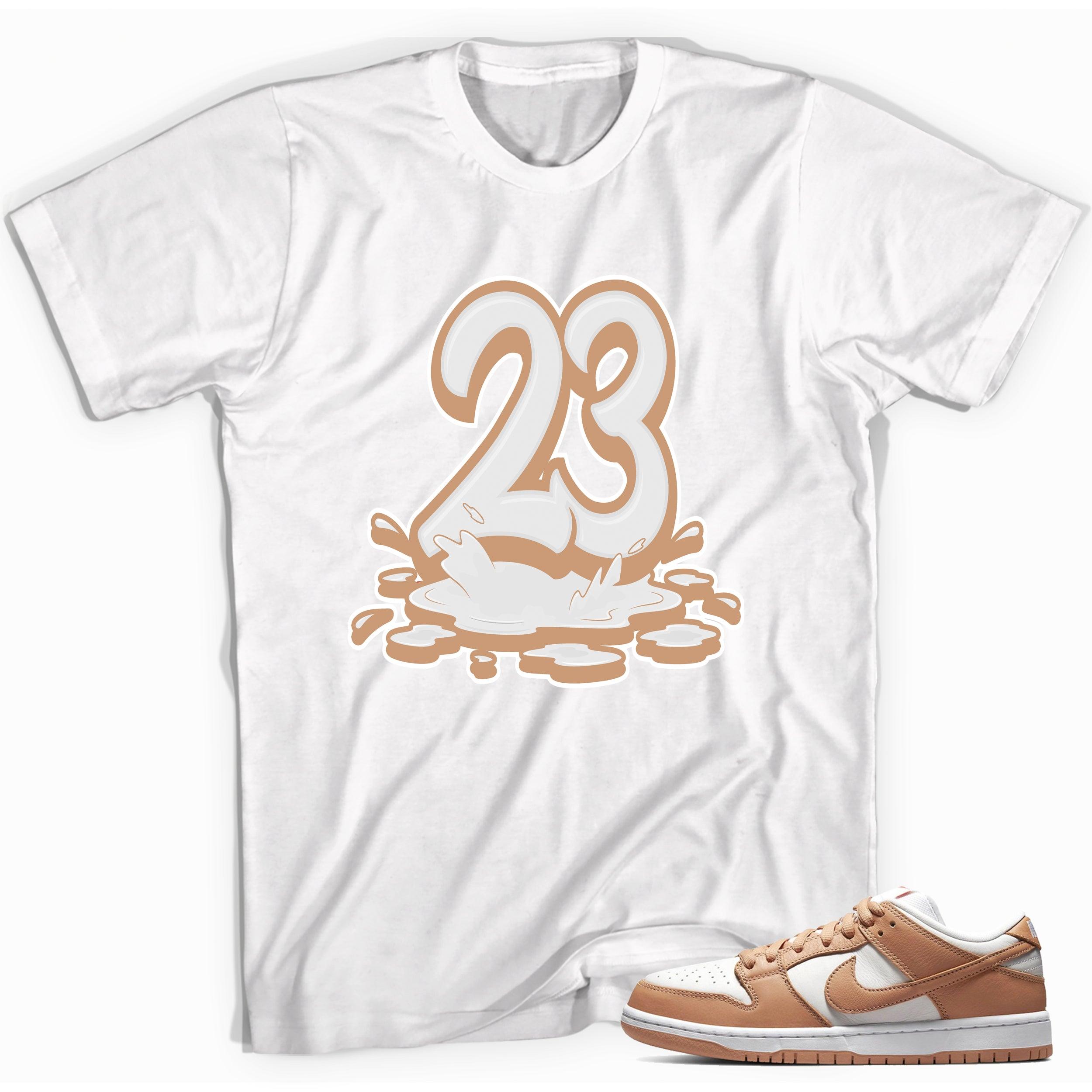 Number 23 Melting Shirt Nike Dunk Low Light Cognac photo