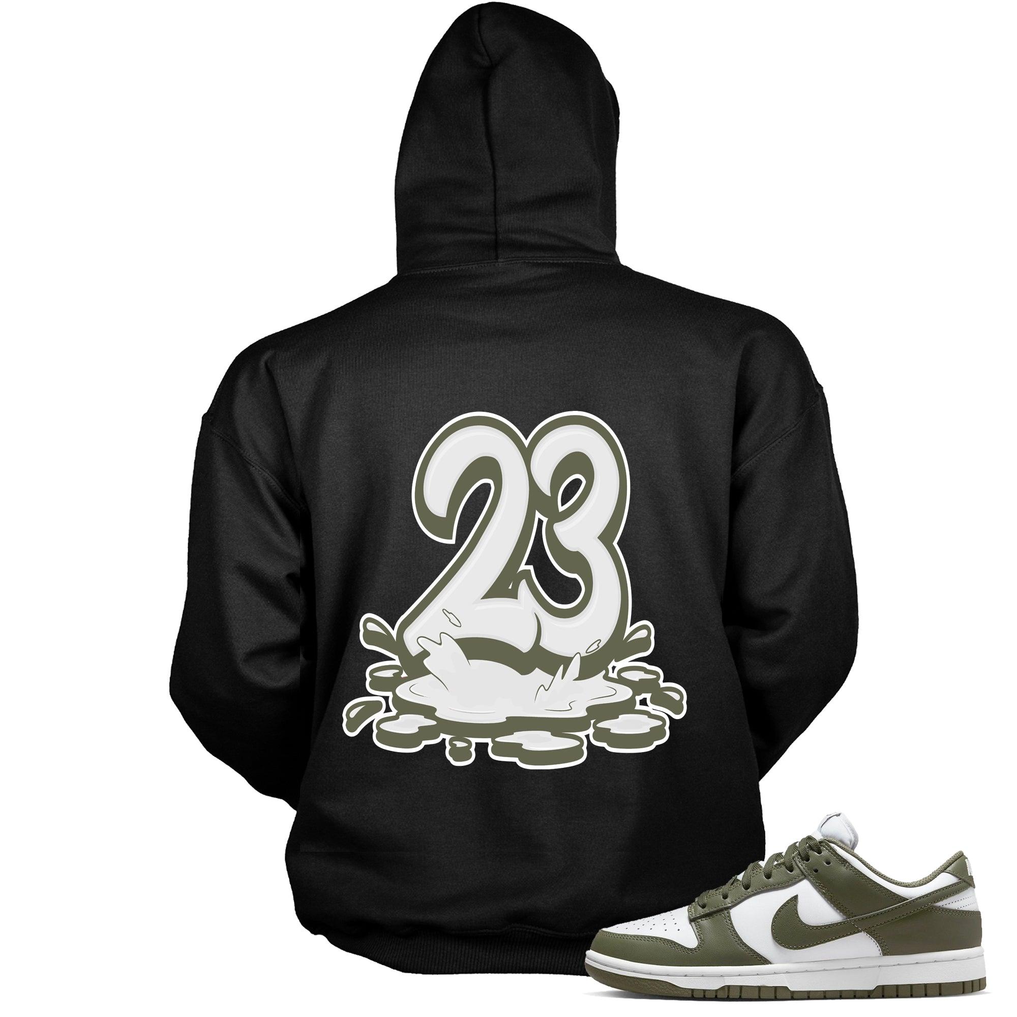 Number 23 Melting Hoodie Nike Dunk Low Medium Olive photo