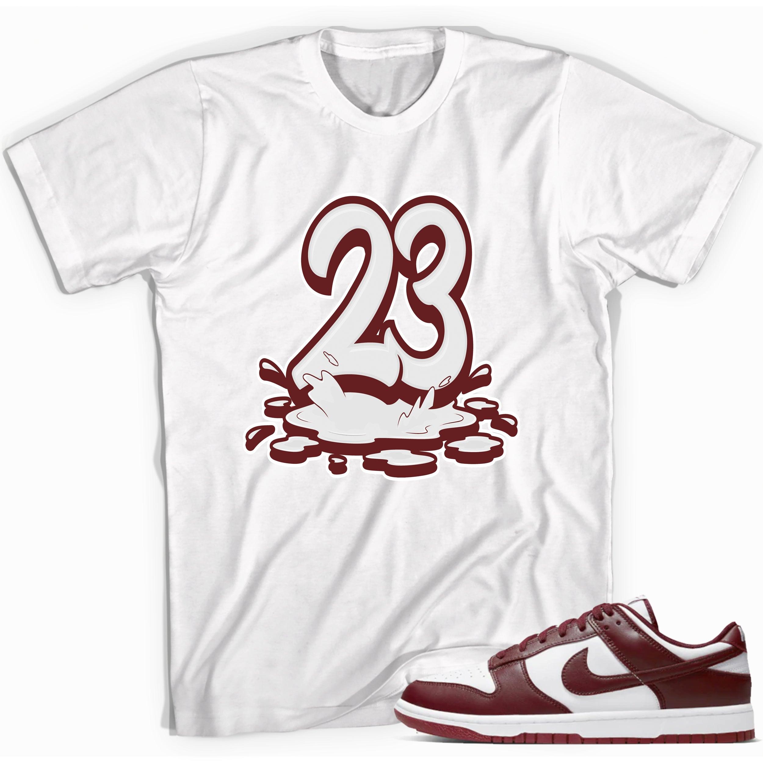 Number 23 Melting Shirt Nike Dunk Low Team Red photo
