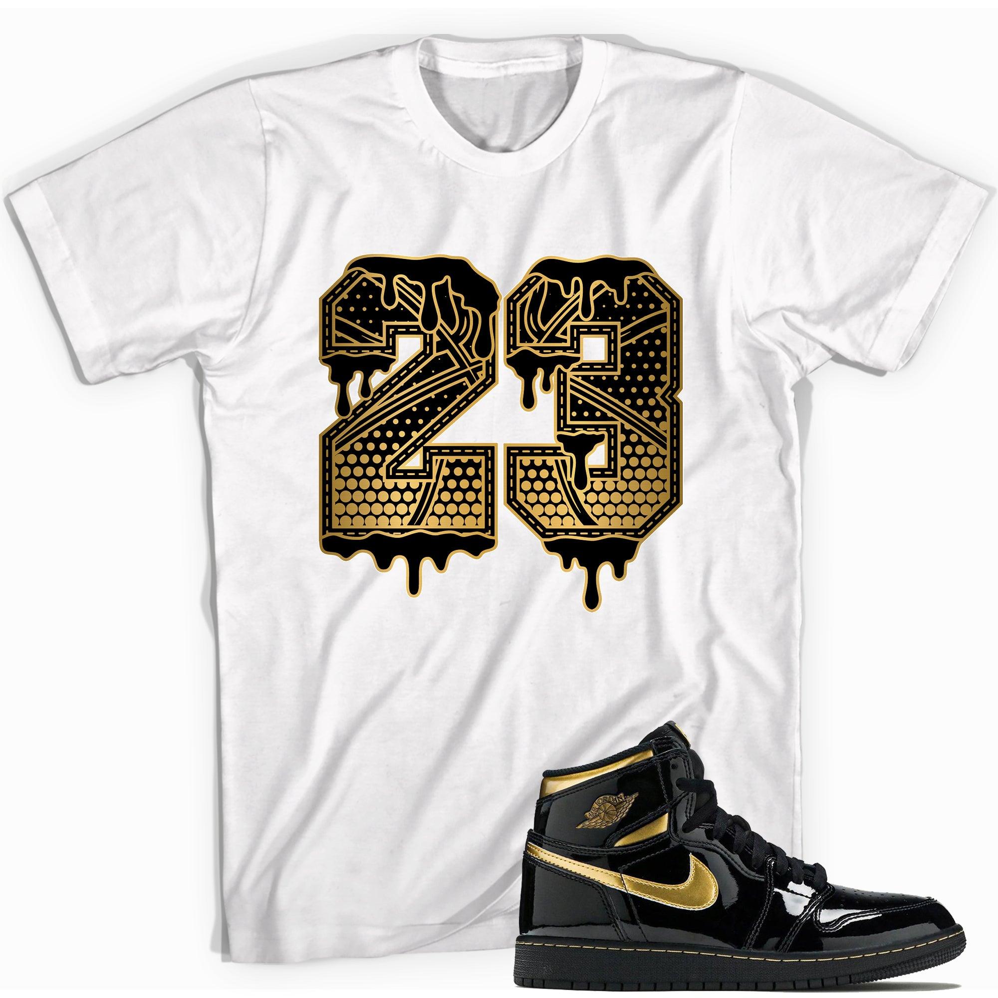 23 Ball Shirt AJ 1 Retro High OG Black Metallic Gold photo