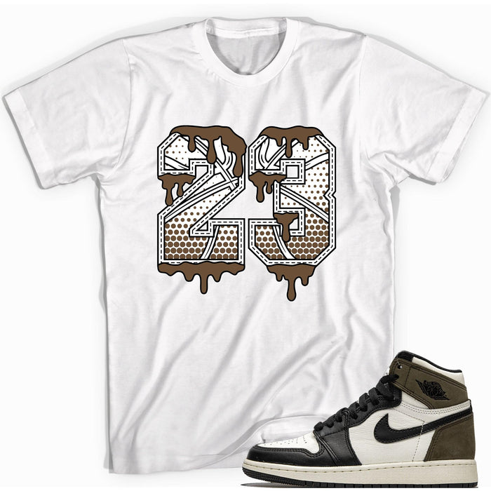 Number 23 Ball Shirt AJ 1 Retro High Dark Mocha photo