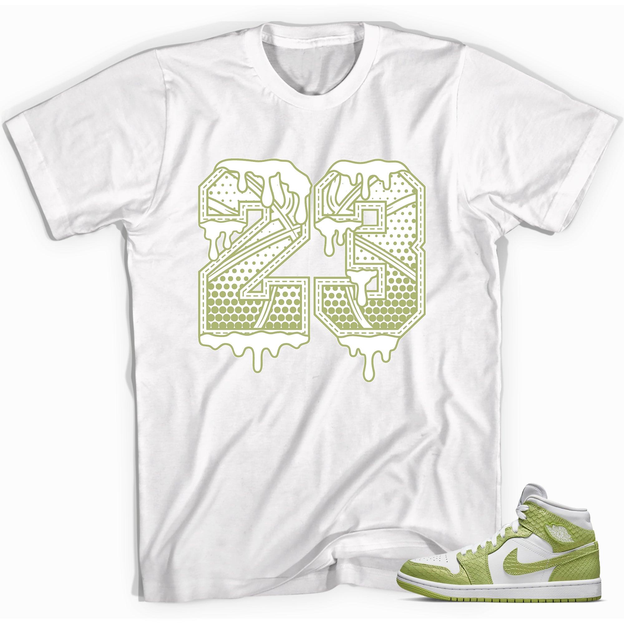 Number 23 Ball Shirt AJ 1 Mid Green Python photo