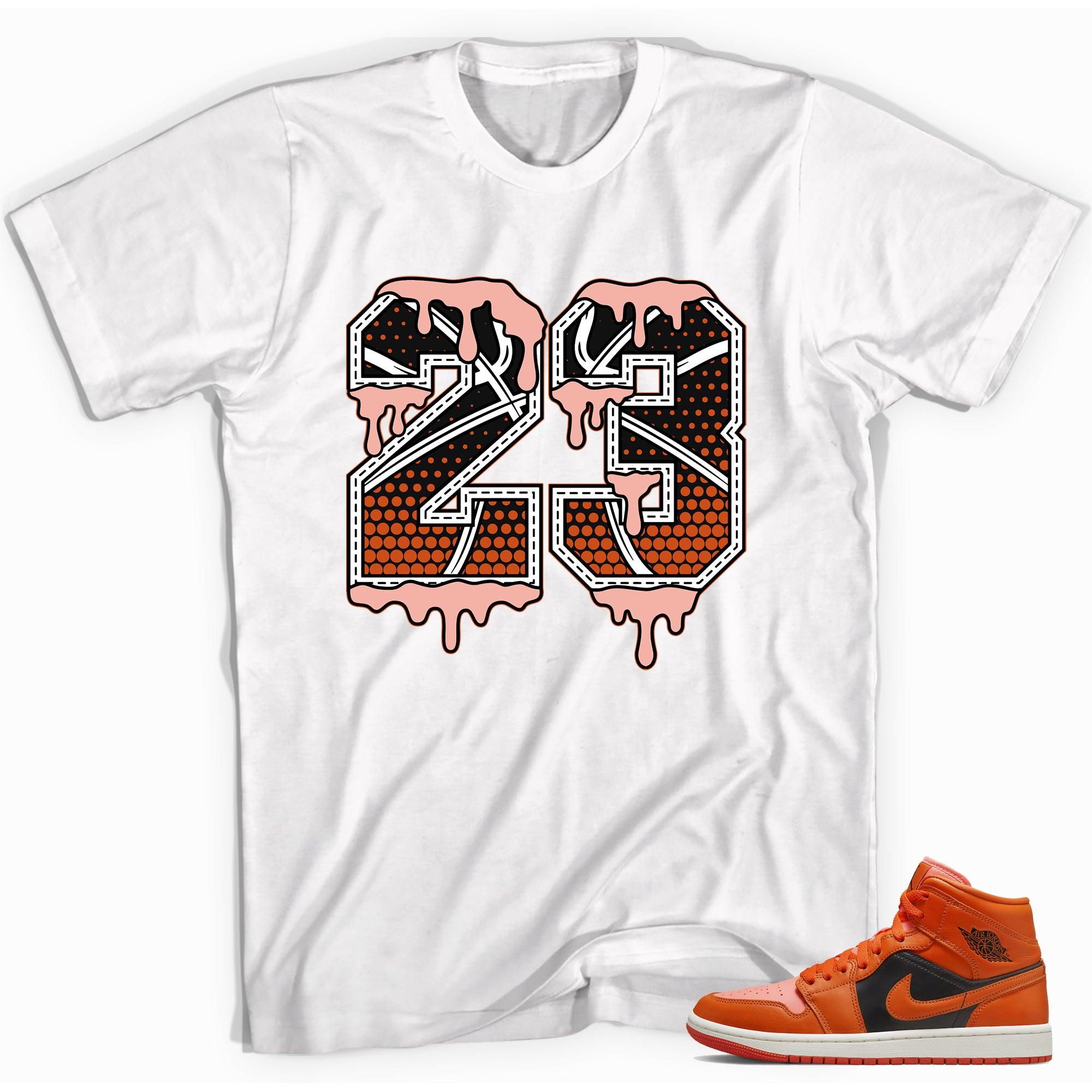 Number 23 Ball Shirt AJ 1 Mid Orange Black photo
