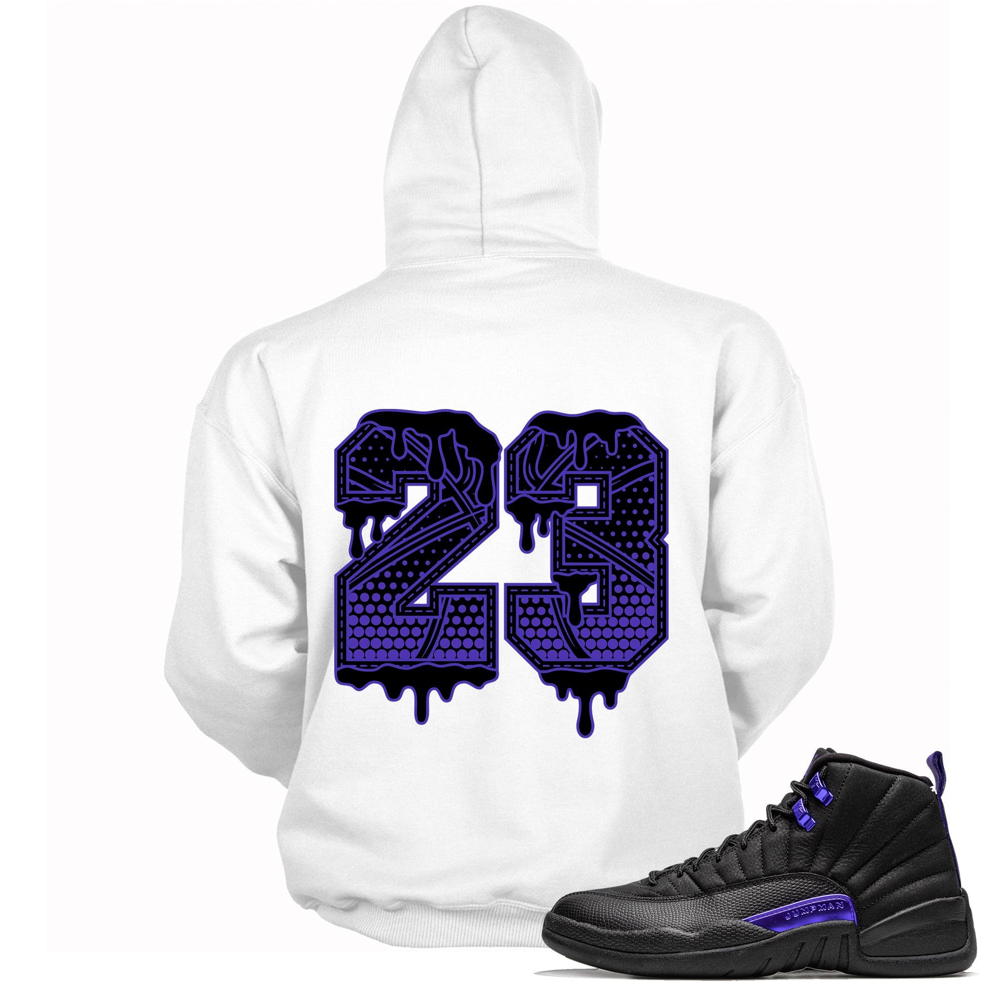 White 23 Ball Hoodie AJ 12 Retro Black Dark Concord photo