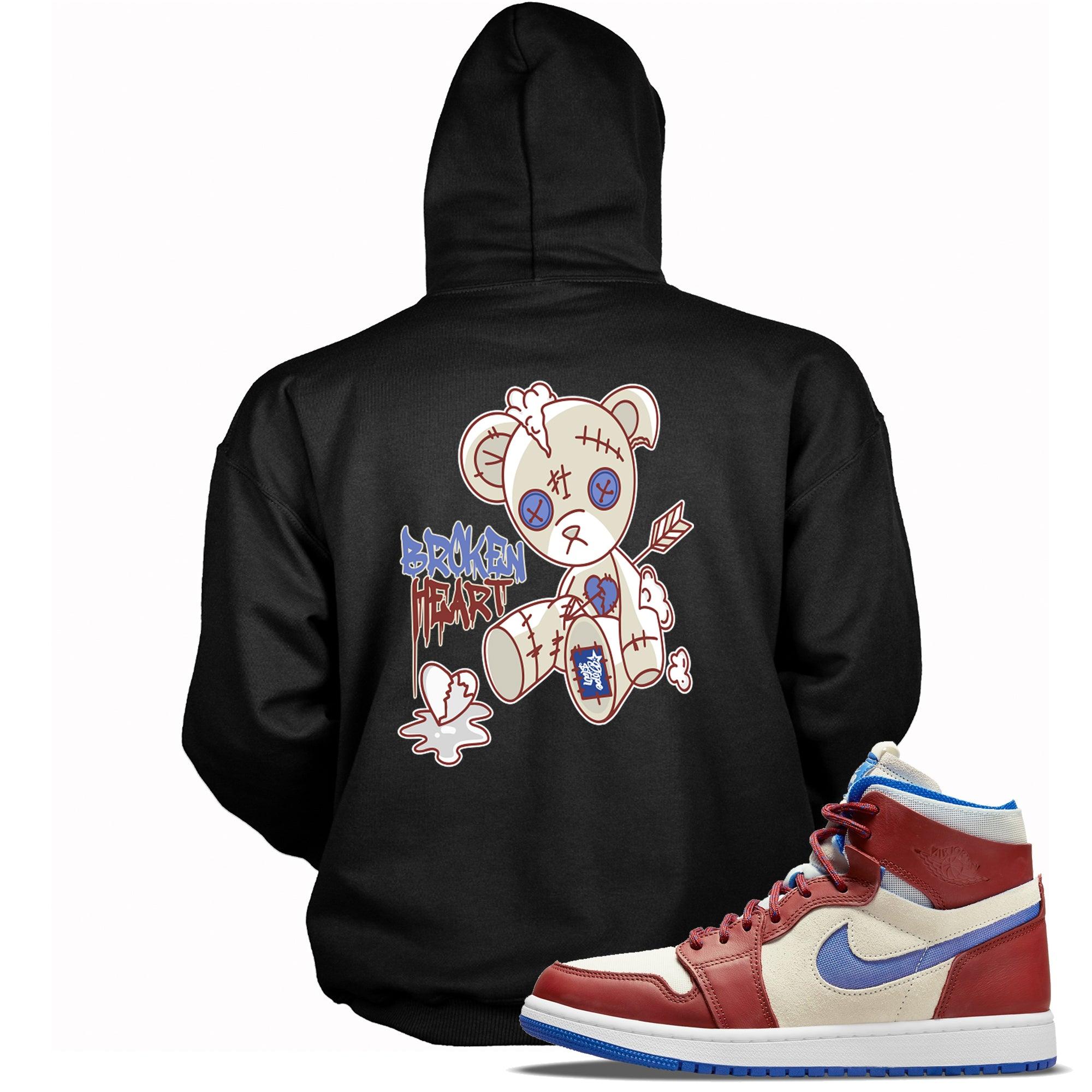 Broken Heart Bear Hoodie AJ 1 High Zoom Team Red photo
