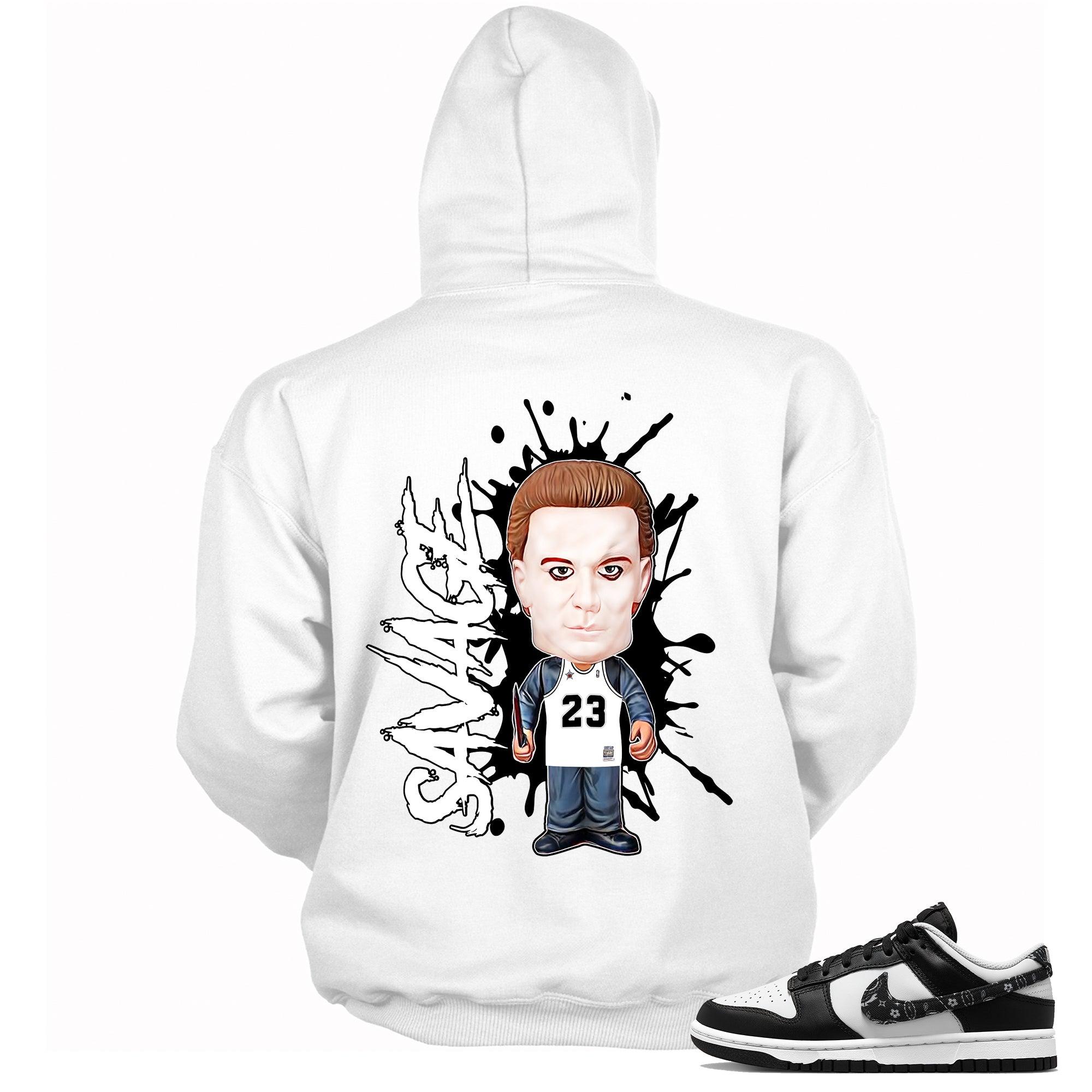 White Michael Myers Sweatshirt Nike Dunk Low Essential Black Paisley photo