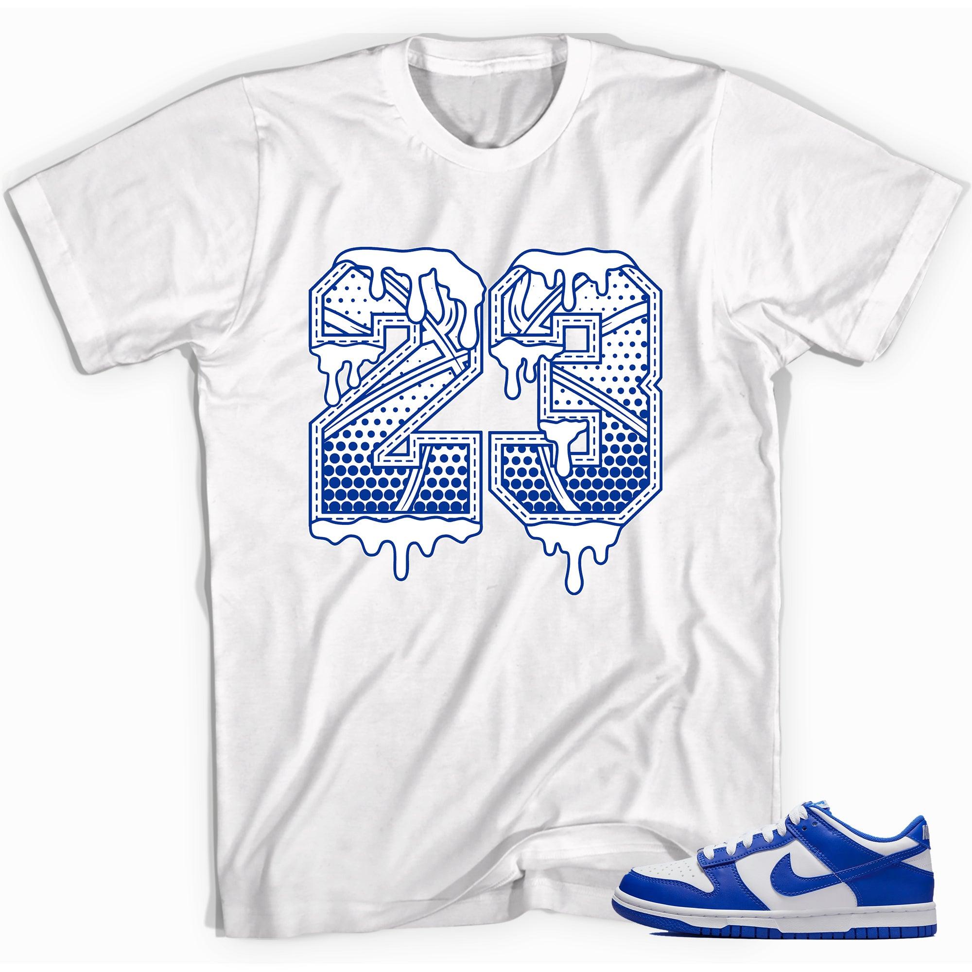 Number 23 Ball Shirt Nike Dunk Low Racer Blue photo
