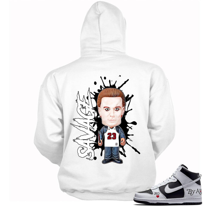 White Savage Hoodie Nike SB Dunk High Supreme By Any Means Black photo